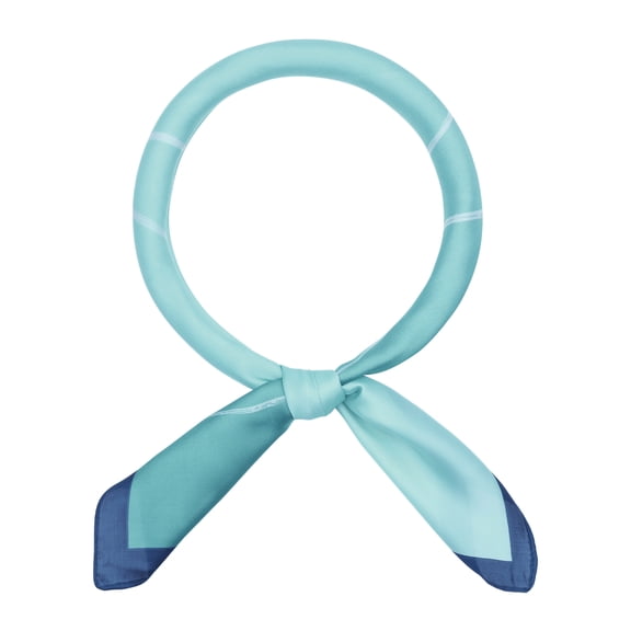 INSPIRE CHIC Women's Gradient Printed Satin Square Scarves, Simple Lines Silky Hairband Headscarf Neckerchief 27.6x27.6" Turquoise Green