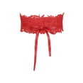 thumbnail image 1 of INSPIRE CHIC Women's Halloween Lace Wide Waist Belt Wrap Around Obi Croset Belts Bowknot Red(Beige Lining) 25.59-31.50", 1 of 6
