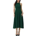 thumbnail image 1 of INSPIRE CHIC Women's Halter Neck Dresses Sleeveless Formal Cocktail Midi Dress XL Dark Green, 1 of 6