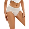thumbnail image 1 of INSPIRE CHIC Women's Hi-Cut High Waist Briefs Full-Coverage Underpants, Available in Plus Size L Beige, 1 of 4