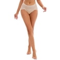 thumbnail image 1 of INSPIRE CHIC Women's Hi-Cut High Waist Briefs Full-Coverage Underpants, Available in Plus Size S Khaki, 1 of 5