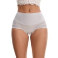 thumbnail image 1 of INSPIRE CHIC Women's Underpants Satin High Waisted Lace Trimmed Tummy Control Underwear Briefs  XL Grey, 1 of 5