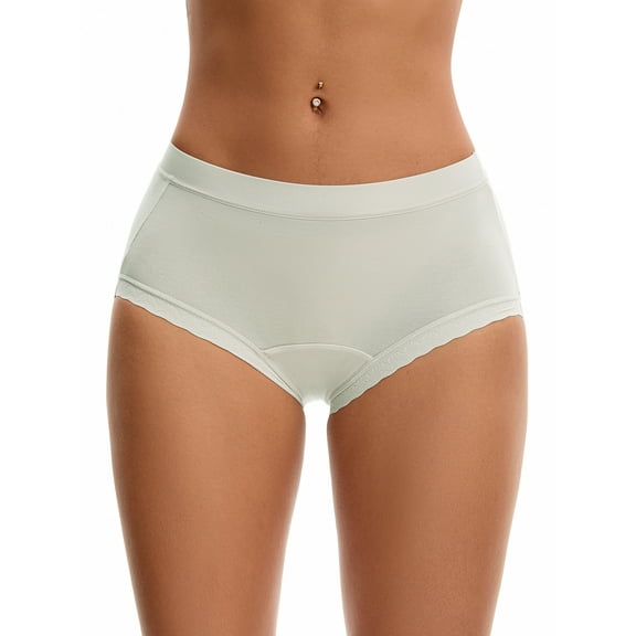 INSPIRE CHIC Women's High Rise Modal Underpants Full Coverage Soft Briefs Underwear 2XL Light Green