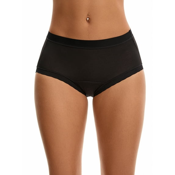 INSPIRE CHIC Women's High Rise Modal Underpants Full Coverage Soft Briefs Underwear S Black