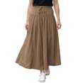 thumbnail image 1 of INSPIRE CHIC Women's High Waist Drawstring Solid Skirt Pants for All Seasons and Casual Wear with Versatile Styling Options L Khaki, 1 of 6