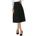 thumbnail image 1 of INSPIRE CHIC Women's High Waist Fall Work Office A-Line Pleated Midi Skirt L Black, 1 of 6