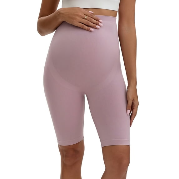 INSPIRE CHIC Women's High Waist Maternity Thigh Slimmers Butt Lifter Soft Pregnancy Belly Support Control Panties S Pink