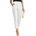 thumbnail image 1 of INSPIRE CHIC Women's High Waisted Packets Business Work Office Casual Long Pants XL White, 1 of 6