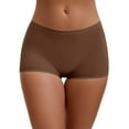 thumbnail image 1 of INSPIRE CHIC Women's High Waist Seamless Boyshorts Elastic Waistband Ice Silk Breathable Comfy Shorts S Dark Brown, 1 of 4