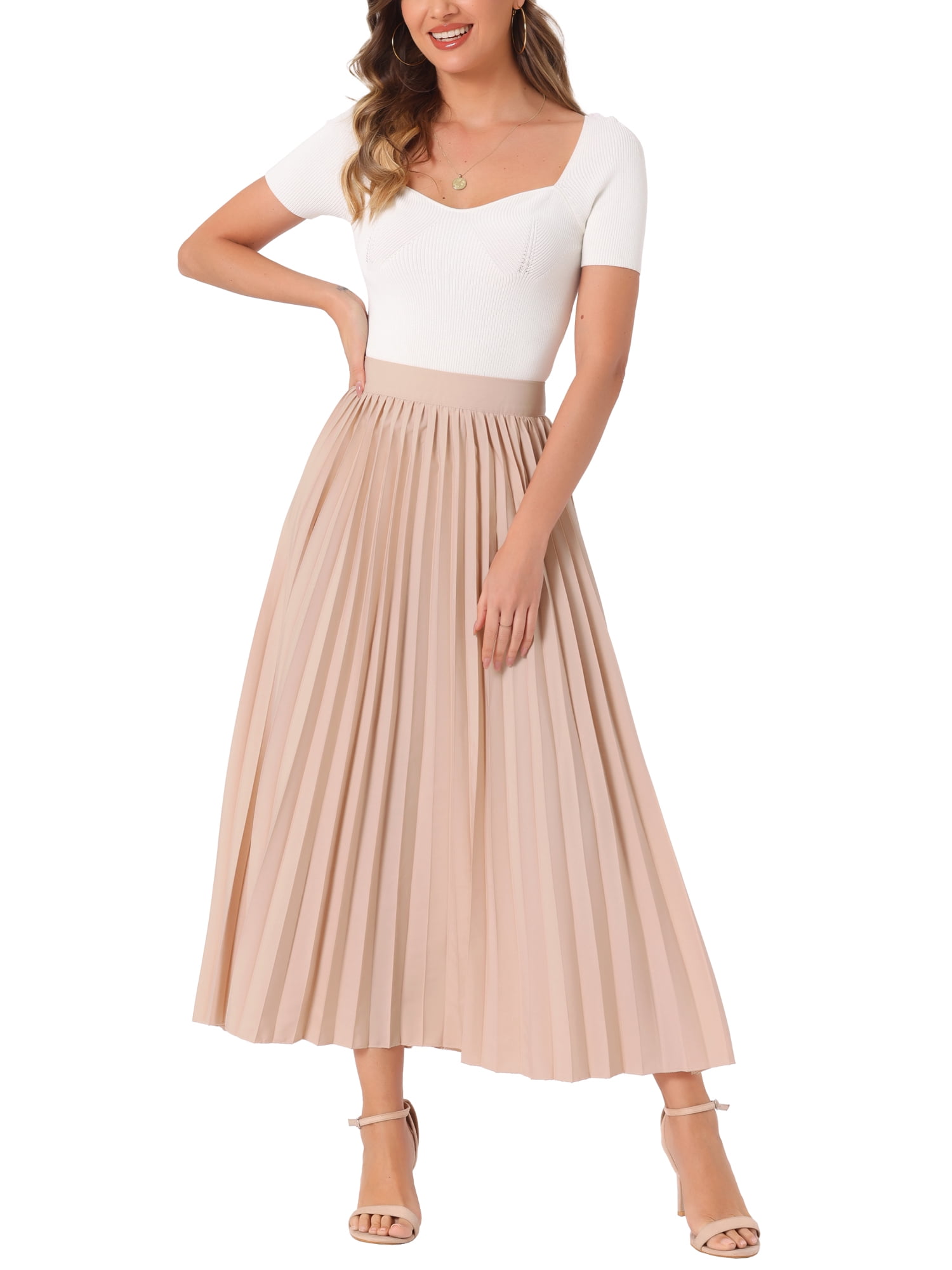 INSPIRE CHIC Women's High Waisted Side Zipper Work Casual Vacation