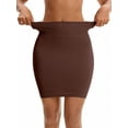 thumbnail image 1 of INSPIRE CHIC Women's High Waist Tummy Control Half Slips Slimming Fit Shaping Under Dress L Brown, 1 of 5