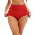 thumbnail image 1 of INSPIRE CHIC Women's High Waist Tummy Control Underwear Briefs Flatten Stomach Shaping Panties XL Red, 1 of 5