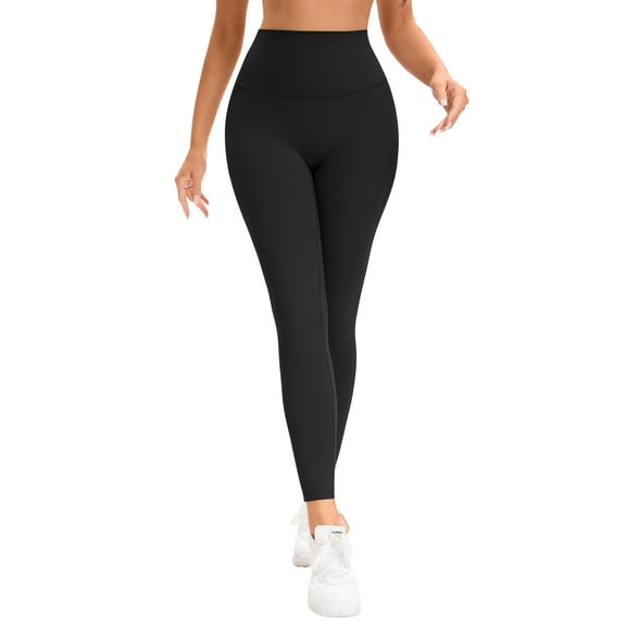 INSPIRE CHIC Women's High Waist Tummy Control Workout Running Leggings Soft Shapewear Pants XL Black