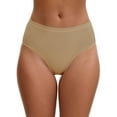 thumbnail image 1 of INSPIRE CHIC Women's High Waisted Tummy Control Briefs Butt Lifter Underwear, Available in Plus Size L Beige, 1 of 4