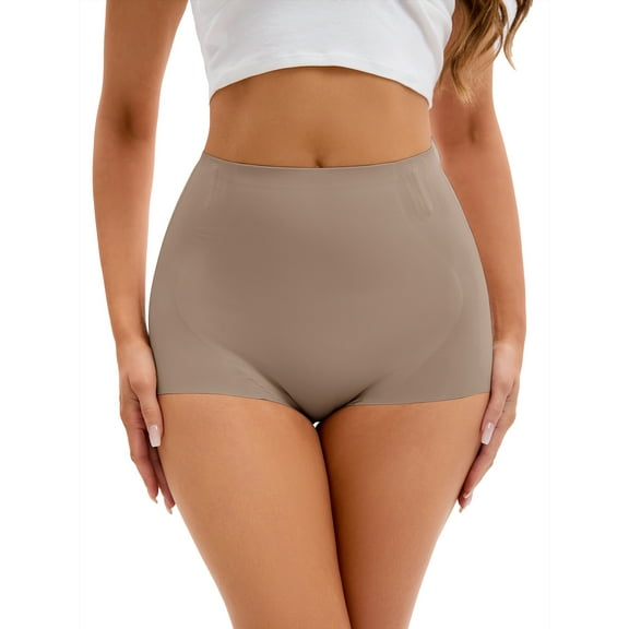 INSPIRE CHIC Women's High-Waisted Underwear Briefs Tummy Control Butt Lifter Control Panties M Khaki