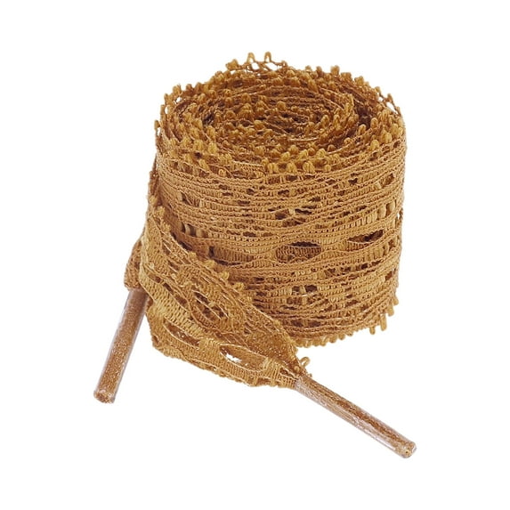 INSPIRE CHIC Women's Hollow Flower Shoestrings 2.5cm Width Flat Embroidered Laces Shoelace 2 Pairs Brown 160cm/62.99"