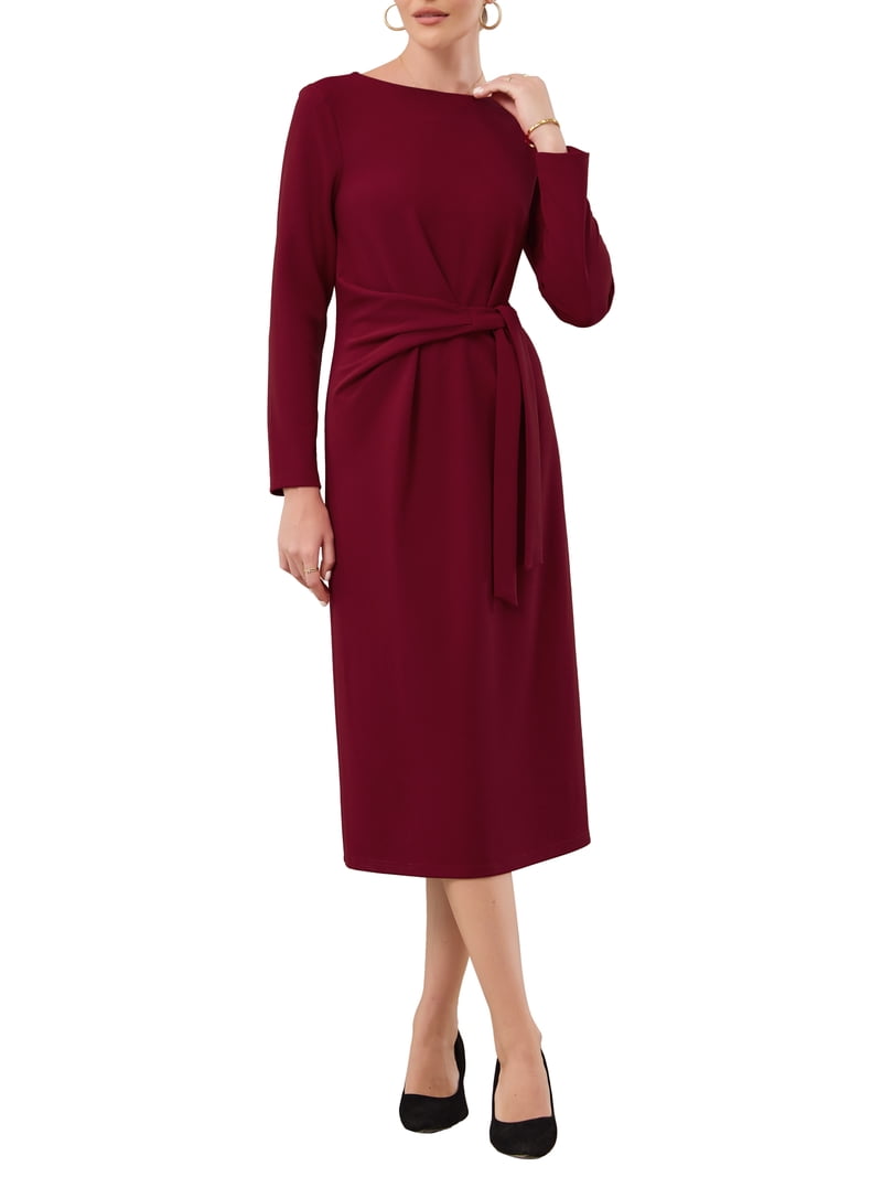 dark red black tie dress Red Dresses