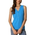 thumbnail image 1 of INSPIRE CHIC Women's Knit Button Down Vest Sleeveless V Neck Tank Tops for Casual and Office Wear XS Blue, 1 of 6