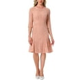thumbnail image 1 of INSPIRE CHIC Women's Lace Dress 3/4 Sleeves Ruffle Bodycon Fishtail Elegant Dress XL Pink, 1 of 6