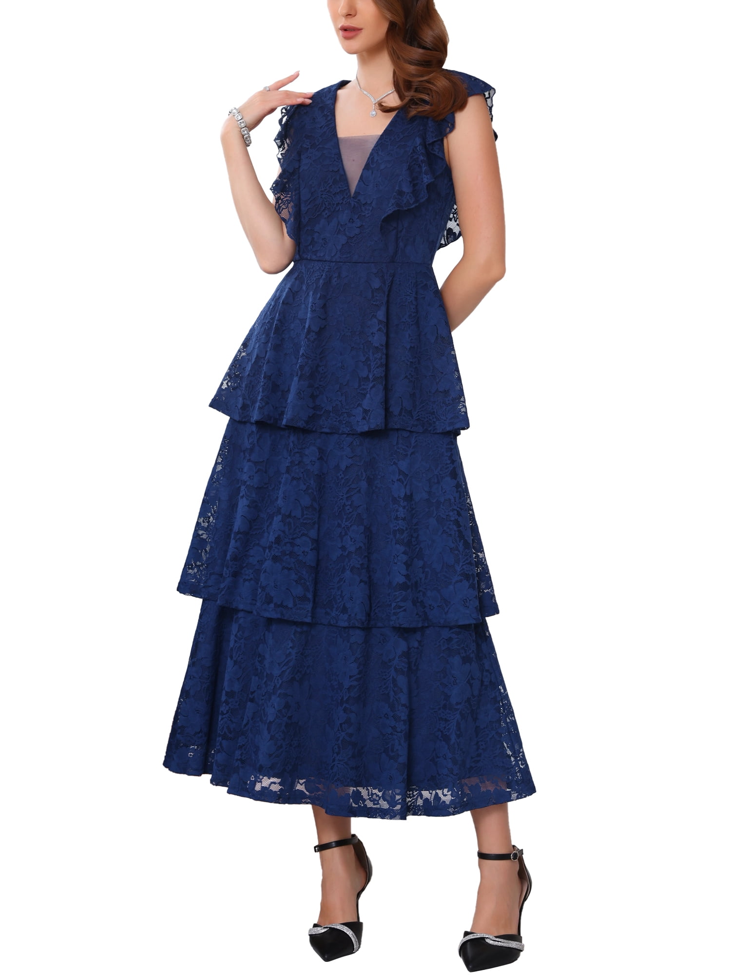 INSPIRE CHIC Women's Lace Dress for Wedding Guest Cocktail Evening — free download
