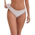 thumbnail image 1 of INSPIRE CHIC Women's Lace Low Rise Butt-Lifting Ribbed Briefs Comfortable Breathable Panties S White, 1 of 5