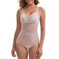 thumbnail image 1 of DARING DIVA Women's Lace Mesh See Through V-Neck Control Cami with Padded Adjustable Spaghetti Straps Breathable Tank S Light Gray, 1 of 5