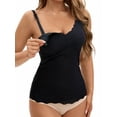thumbnail image 1 of INSPIRE CHIC Women's Lace Nursing Tanks with Adjustable Straps Breastfeeding V Neck Built-In Bra Cami M Black, 1 of 5