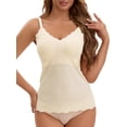thumbnail image 1 of INSPIRE CHIC Women's Lace Nursing Tanks with Adjustable Straps Breastfeeding V Neck Built-In Bra Cami M White, 1 of 5