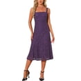 thumbnail image 1 of INSPIRE CHIC Women's Lace Prom Dress Straps Square Neck Sleeveless Formal Evening Cocktail Midi Dresses M Purple, 1 of 4