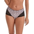 thumbnail image 1 of INSPIRE CHIC Mother's Day Women's Lace Butt-Lifting Tummy Control Mid Rise Panties Breathable Full Coverage Boyshorts S Light Pink, 1 of 5
