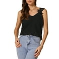 thumbnail image 1 of INSPIRE CHIC Women's Lace Tank Top V Neck Camisole Sleeveless Blouse XS Black, 1 of 6