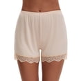 thumbnail image 1 of INSPIRE CHIC Women's Underpants Lace Trim Ice Silk Mid-Waist Slip Shorts Light Breathable Boyshorts XL Beige, 1 of 5