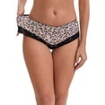 thumbnail image 1 of INSPIRE CHIC Women's Lace Trim Leopard Print Ultra-Thin Mid Rise Hipsters Elastic Lightweight Breathable Briefs M Light Brown, 1 of 5