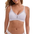 thumbnail image 1 of INSPIRE CHIC Women's Lace Trim Plunge Wireless Push Up Everyday Bras Spaghetti Straps Lightweight No Show Triangle Bra L Light Purple, 1 of 4