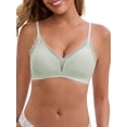 thumbnail image 1 of INSPIRE CHIC Women's Lace Trim Plunge Wireless Push Up Everyday Bras Spaghetti Straps Lightweight No Show Triangle Bra M Light green, 1 of 4