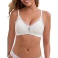 thumbnail image 1 of INSPIRE CHIC Women's Lace Trim Plunge Wireless Push Up Everyday Bras Spaghetti Straps Lightweight No Show Triangle Bra M White, 1 of 4