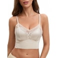 thumbnail image 1 of INSPIRE CHIC Women's Lace Wave Trim Cami V-Neck Vest Adjustable Spaghetti Strap Bulit in Bra Cropped Camisole M Khaki, 1 of 5
