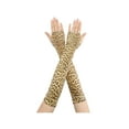 thumbnail image 1 of INSPIRE CHIC Women's Leopard Arm Warmers Ribbed Cuff Fingerless Arm Sleeves with Thumb Hole Long Gloves Brown One Size, 1 of 6