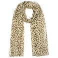 thumbnail image 1 of INSPIRE CHIC Women's Leopard Printed Chiffon Scarves, Square/Long Lightweight Soft Sheer Neck Scarf for All Season 57.1x19.7" Light Brown-Long, 1 of 6