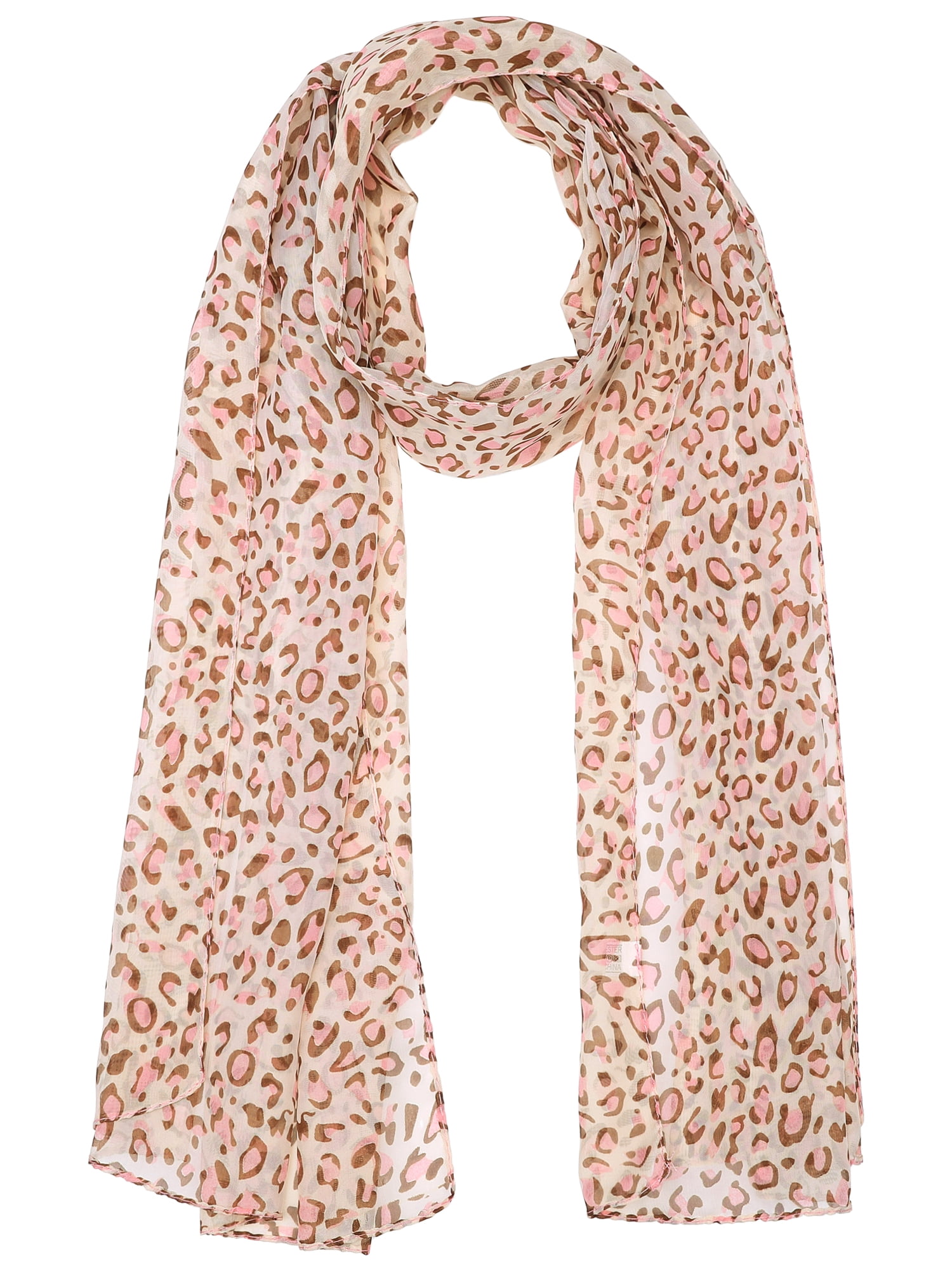 INSPIRE CHIC Women's Leopard Printed Chiffon Scarves Square/Long