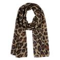 thumbnail image 1 of INSPIRE CHIC Women's Leopard Printed Long Scarf, Lightweight Soft Sheer Head Wrap Shawl Scarves for All Season 70.9x35.4" Light Brown, 1 of 6