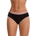thumbnail image 1 of INSPIRE CHIC Women's Letter Print Contrast Binding Briefs Mid Rise Leak Proof Underpanties L Pink, 1 of 4