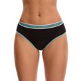 thumbnail image 1 of INSPIRE CHIC Women's Letter Print Contrast Binding Briefs Mid Rise Leak Proof Underpanties S Green, 1 of 4
