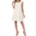 thumbnail image 1 of INSPIRE CHIC Women's Linen Dresses Summer Sleeveless Sundress Casual Loose Flowy Mini Tank Beach Dress with Pockets L Beige, 1 of 6