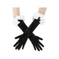 thumbnail image 1 of INSPIRE CHIC Women's Long Puff Gloves Female Full Finger Elbow Ruffled Arm Sleeves for Bridge Wedding Party Banquet Prom Grace Dress Black, 1 of 7