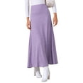 thumbnail image 1 of INSPIRE CHIC Women's Skirt High Waist Stretch Solid Lightweight  Flowy Flare Casual Maxi Skirts XL Purple, 1 of 6