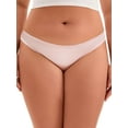 thumbnail image 1 of INSPIRE CHIC Women's Low Waist Frill Trim Satin Full Coverage Briefs, Available in Plus Size Pink S, 1 of 4