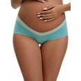 thumbnail image 1 of INSPIRE CHIC Women's Low Waist Ice Silk Seamless Maternity Briefs Pregnancy Under the Bump Underwear S Blue, 1 of 4