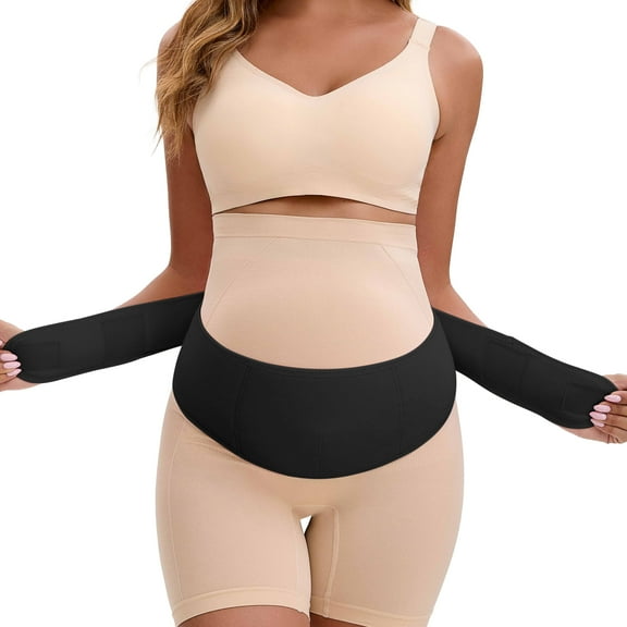 INSPIRE CHIC Women's Maternity Belly Bands-Soft and Breathable Pregnancy Belly Support Band, Adjustable Belt for Back 2XL Black