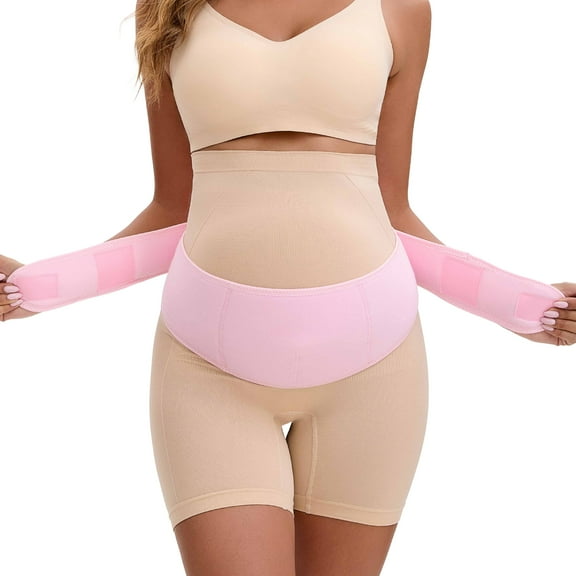 INSPIRE CHIC Women's Maternity Belly Bands-Soft and Breathable Pregnancy Belly Support Band, Adjustable Belt for Back L Pink